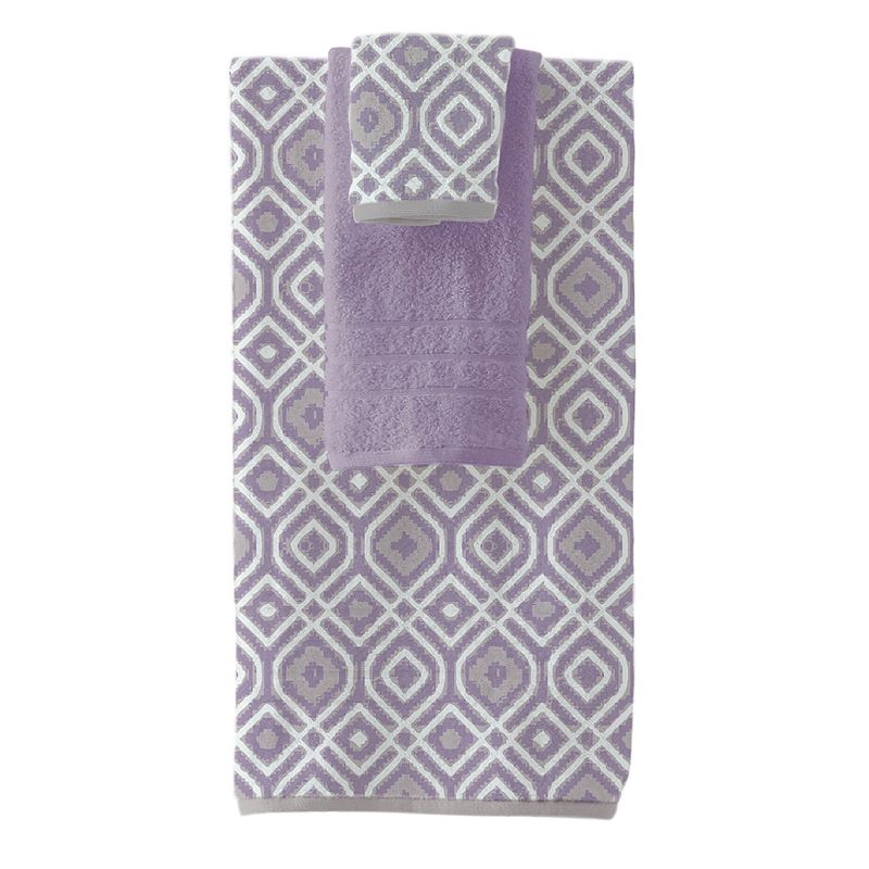 Modern Threads Oxford 6-Piece Yarn Dyed Adult Cotton Bath Towel Set  Lavender