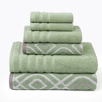Pacific Coast Textiles Oxford 6 pc Yarn Dyed Bath Towel Set