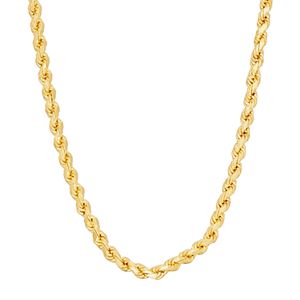 14k Gold Over Silver Rope Chain Necklace - 20 in.