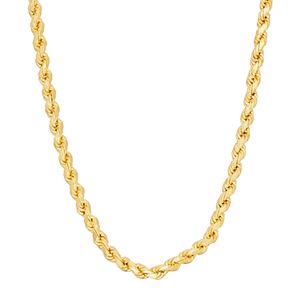 14k Gold Over Silver Rope Chain Necklace - 20 in.