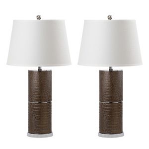 Safavieh Pearson Faux Snakeskin Table Lamp 2-piece Set