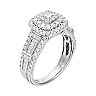 Simply Vera Vera Wang 14k White Gold 1 1/4 Carat T.W. Diamond Square Halo Engagement Ring