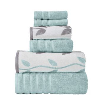 Pacific Coast Textiles Vines 6 pc Yarn Dyed Organic Bath Towel Set