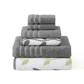 Pacific Coast Textiles Vines 6 pc Yarn Dyed Organic Bath Towel Set
