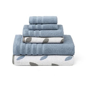Pacific Coast Textiles Vines 6 pc Yarn Dyed Organic Bath Towel Set