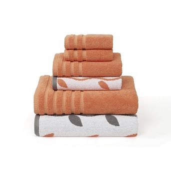Pacific Coast Textiles Vines 6 pc Yarn Dyed Organic Bath Towel Set
