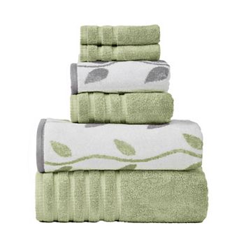Pacific Coast Textiles Vines 6 pc Yarn Dyed Organic Bath Towel Set