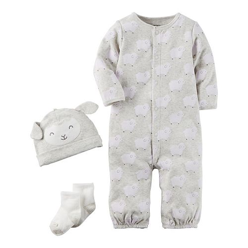 Baby Carter's 3pc. Lamb Babysoft TakeMeHome Coverall, Hat & Socks Set