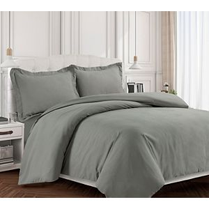 Tribeca Living Valencia Solid Duvet Cover Set