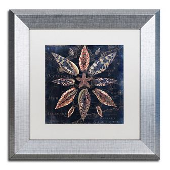 Trademark Fine Art Maritime Blues VII Silver Finish Framed Wall Art