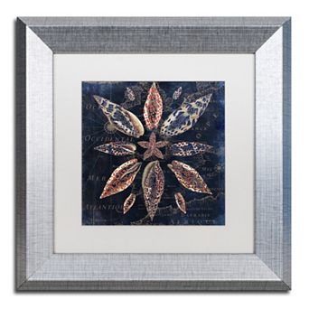 Trademark Fine Art Maritime Blues VII Silver Finish Framed Wall Art