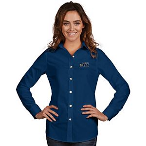 Women's Antigua Utah Jazz Dynasty Button-Down Shirt