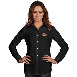 Women's Antigua Los Angeles Lakers Dynasty Button-Down Shirt