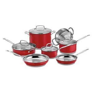 Cuisinart Chef's Classic Color Series 11-pc. Stainless Steel Cookware Set!