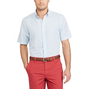 Big & Tall Chaps Classic-Fit Linen-Blend Button-Down Shirt