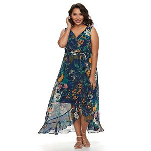 Plus Size Chaya Floral Faux-Wrap Maxi Dress