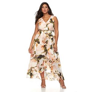 Plus Size Chaya Floral Faux-Wrap Maxi Dress