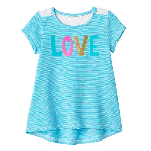 Toddler Girl Jumping Beans® Glitter Graphic High-Low Hem Tee