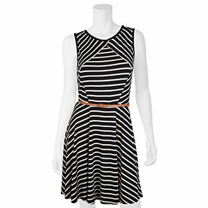 Juniors' IZ Byer Striped Skater Dress