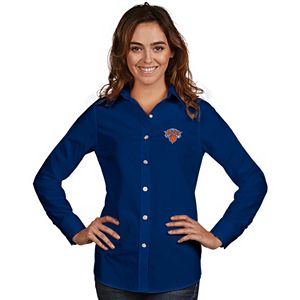 Women's Antigua New York Knicks Dynasty Button-Down Shirt