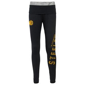 Juniors' Pittsburgh Steelers Elastic Heart Leggings