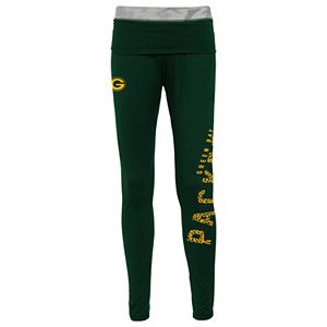 Juniors' Green Bay Packers Elastic Heart Leggings