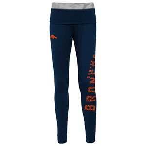 Juniors' Denver Broncos Elastic Heart Leggings