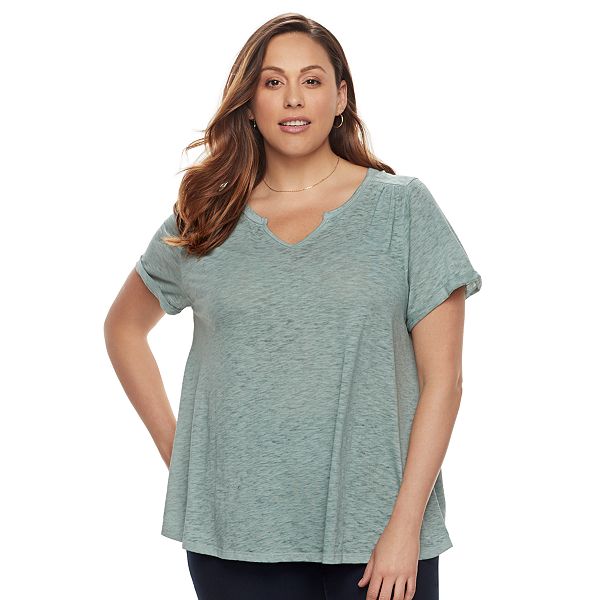 Plus Size Sonoma Goods For Life® Splitneck Tee