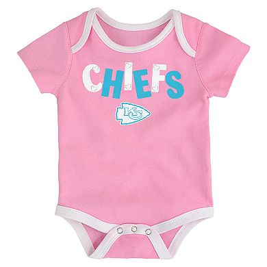 Baby Kansas City Chiefs Heart Fan 3-Pack Bodysuit Set