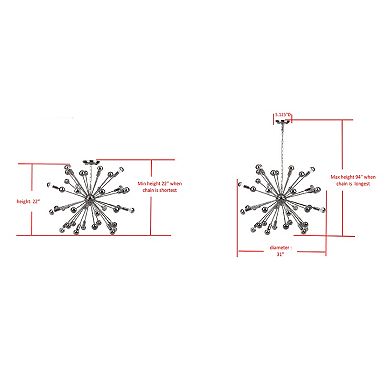 Safavieh Starburst Sputnik 20-Light Pendant Lamp