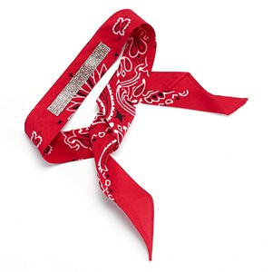 Red Bandana Print Rhinestone Head Wrap