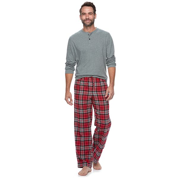 Men's Croft & Barrow® Sleep henley & Plaid Flannel Sleep Pants Set