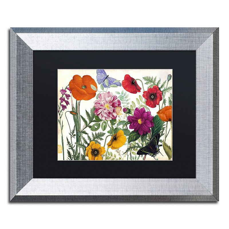 Trademark Fine Art Printemps I Silver Finish Framed Wall Art, Black, 11X