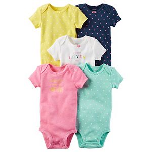 Baby Girl Carter's 5-pk. Dot & Graphic Bodysuits