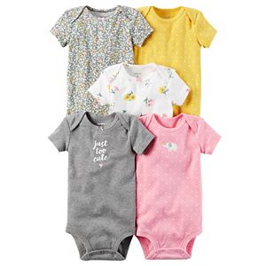Baby Girl Carter's 5-pk. Floral, Dot & Graphic Bodysuits