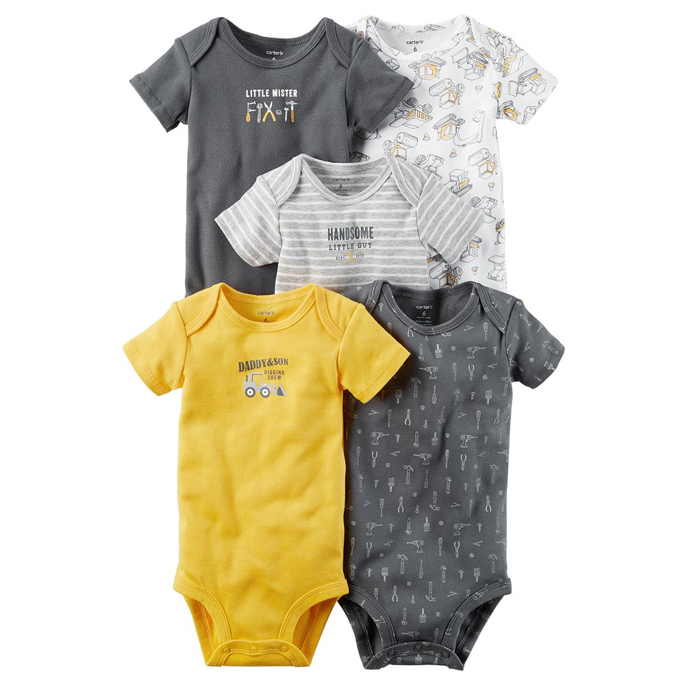 Baby Boy Carter's Construction Bodysuits