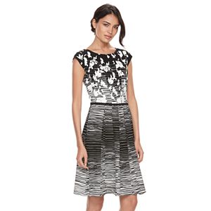 Women's ELLE™ Abstract Floral Fit & Flare Dress