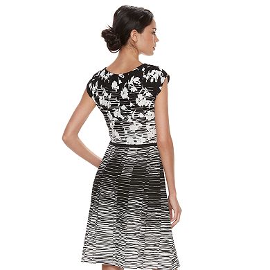 Women's ELLE™ Abstract Floral Fit & Flare Dress