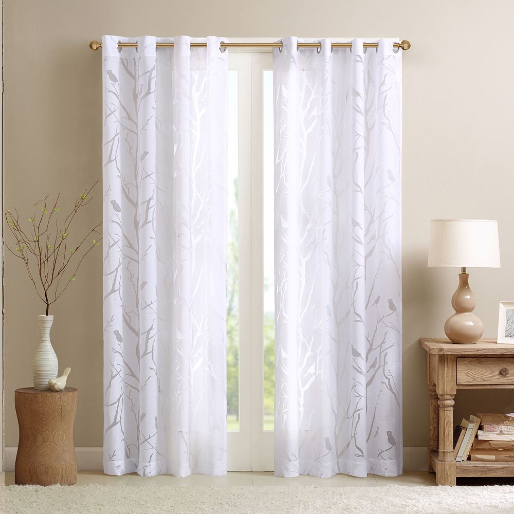 Madison Park 1 Panel Vina Sheer Bird Window Curtain