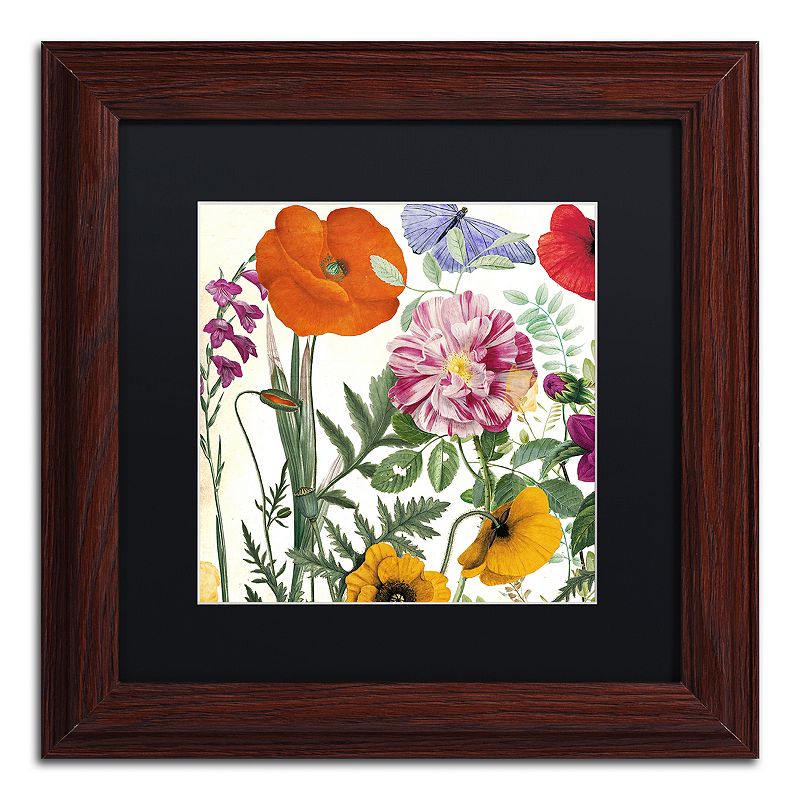 Trademark Fine Art Printemps II Washed Finish Framed Wall Art, Black, 11X11