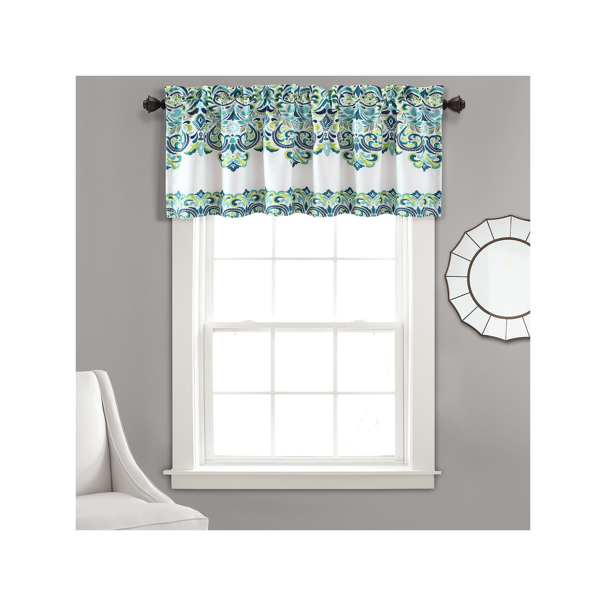 Half Moon Clara Room Darkening Window Valance, Blue
