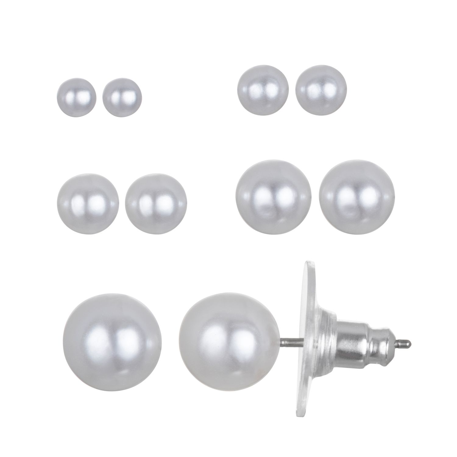 Image for LC Lauren Conrad Simulated Pearl Stud Earring Set at Kohl's.