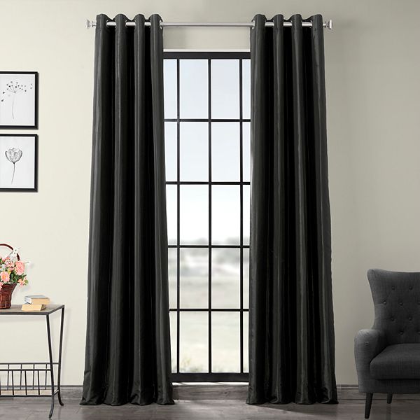 Faux Silk Taffeta Window Curtain, Exclusive Fabrics Furnishing Faux Silk Taffeta Curtain Panel