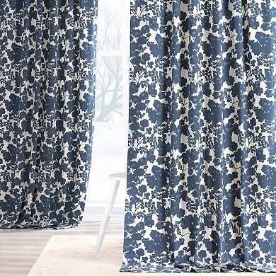 EFF Floral Print Cotton Twill Room Darkening Curtain Panel