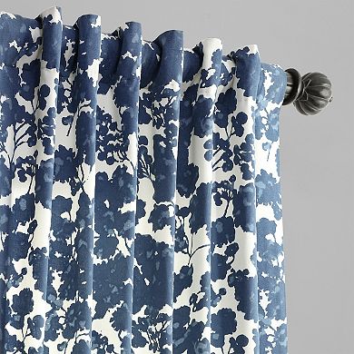 EFF Floral Print Cotton Twill Room Darkening Curtain Panel