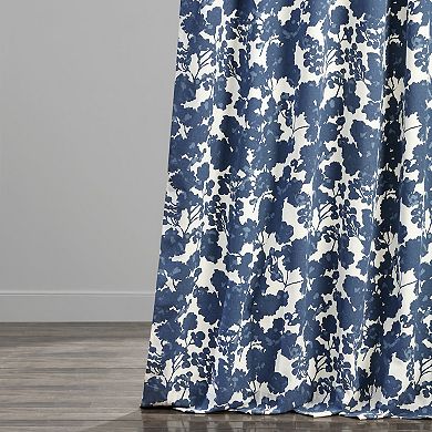 EFF Floral Print Cotton Twill Room Darkening Curtain Panel