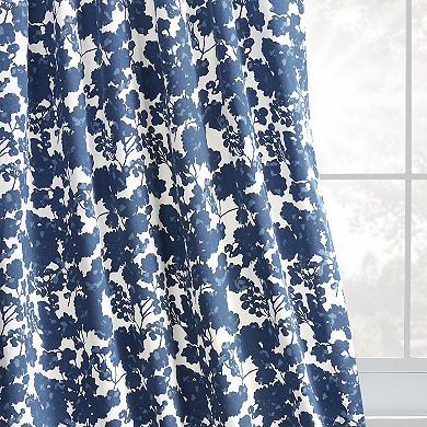 EFF Floral Print Cotton Twill Room Darkening Curtain Panel