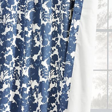 EFF Floral Print Cotton Twill Room Darkening Curtain Panel