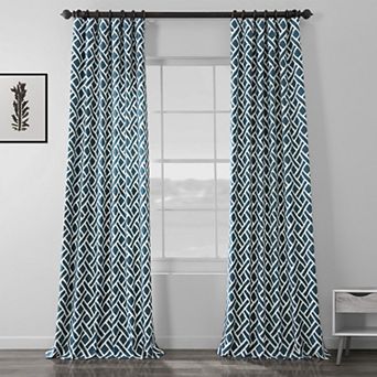 EFF Geometric Printed Cotton Room Darkening Curtain Panel