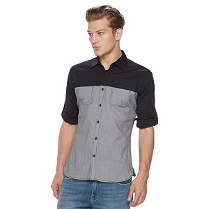 Men's Rock & Republic Colorblock Stretch Button-Down Shirt